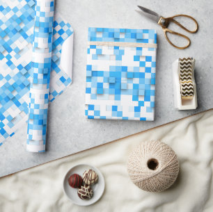 SlipperyJoe's squares artwork mosaic modern three- Wrapping Paper