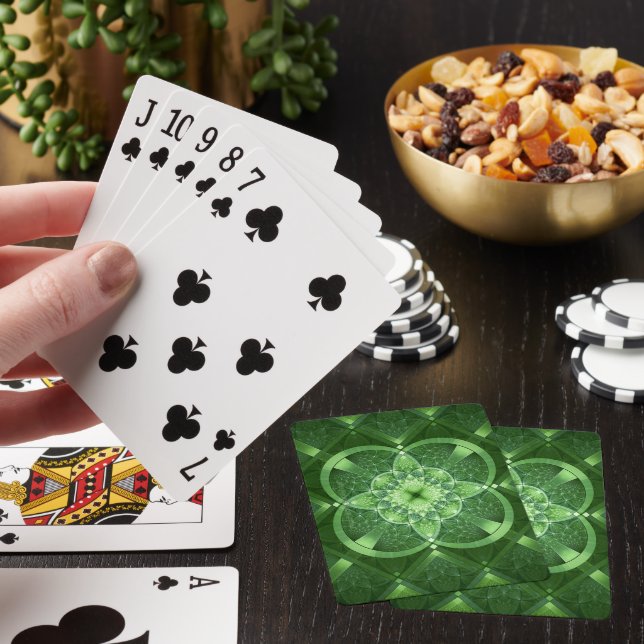 SlipperyJoe's St. Patrick's Day Fractal vortex hol Playing Cards (In Situ)