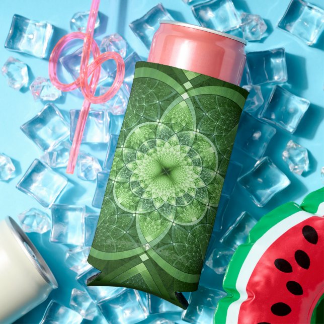 SlipperyJoe's St. Patrick's Day Fractal vortex hol Seltzer Can Cooler (In Situ Summer)