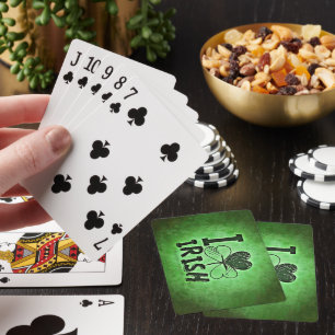 SlipperyJoe's St. Patrick's Day Irish three-leaf c Playing Cards