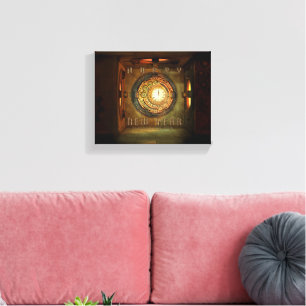 SlipperyJoe's steampunk-themed New Year round meta Canvas Print