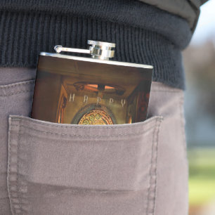 SlipperyJoe's steampunk-themed New Year round meta Hip Flask