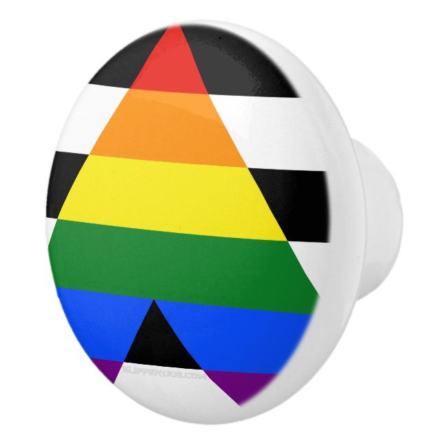 SlipperyJoe's Straight Ally Flag gay gifts LGBTQIA Ceramic Knob (Right)