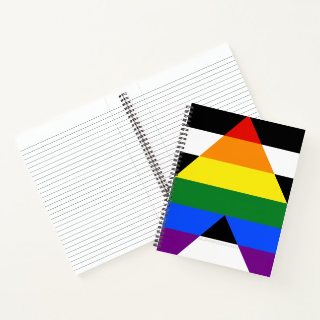 SlipperyJoe's Straight Ally Flag gay gifts LGBTQIA Notebook (Inside)