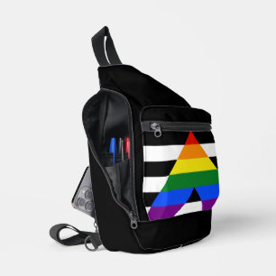 SlipperyJoe's Straight Ally Flag gay gifts LGBTQIA Sling Bag