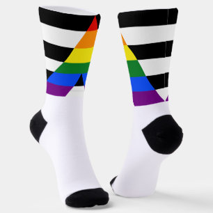 SlipperyJoe's Straight Ally Flag gay gifts LGBTQIA Socks