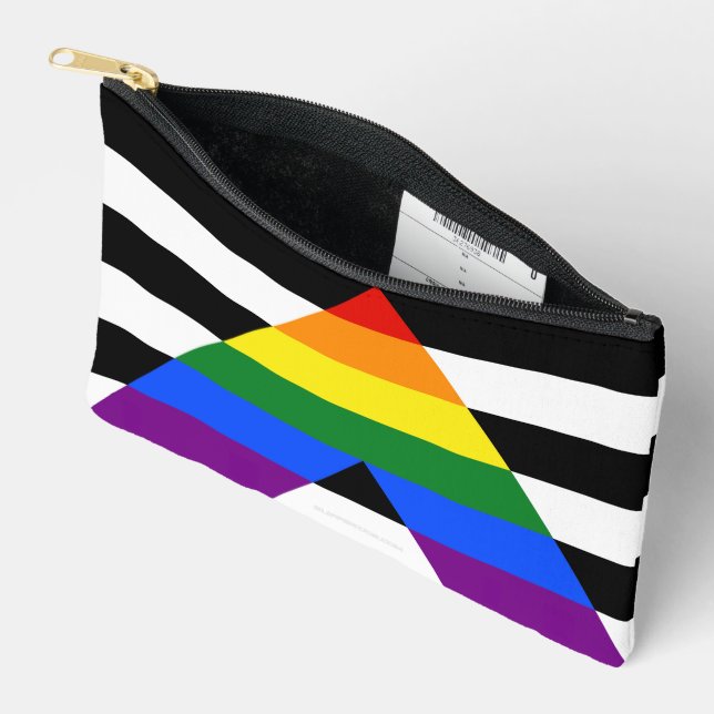 SlipperyJoe's straight ally flag smooth rainbow gr Accessory Pouch (Open)