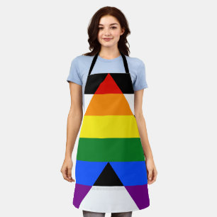 SlipperyJoe's straight ally flag smooth rainbow gr Apron