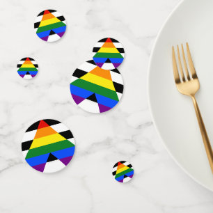 SlipperyJoe's straight ally flag smooth rainbow gr Confetti