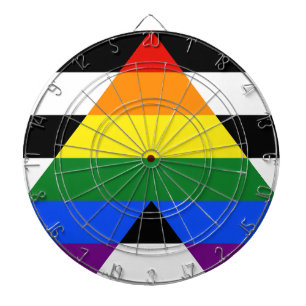SlipperyJoe's straight ally flag smooth rainbow gr Dartboard