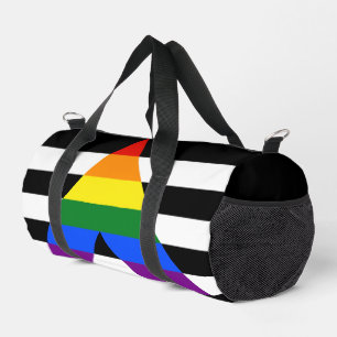 SlipperyJoe's straight ally flag smooth rainbow gr Duffle Bag
