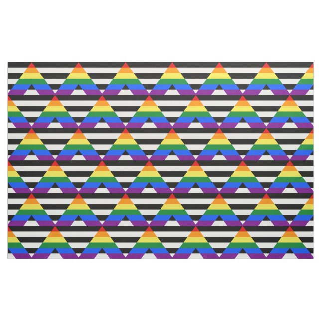 SlipperyJoe's straight ally flag smooth rainbow gr Fabric (Yard)