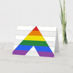 SlipperyJoe's straight ally flag smooth rainbow gr Foil Holiday Card
