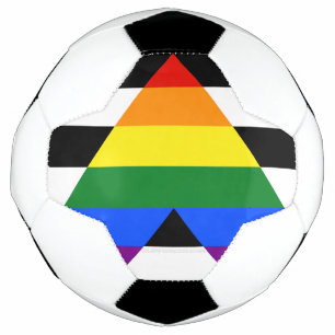 SlipperyJoe's straight ally flag smooth rainbow gr Football