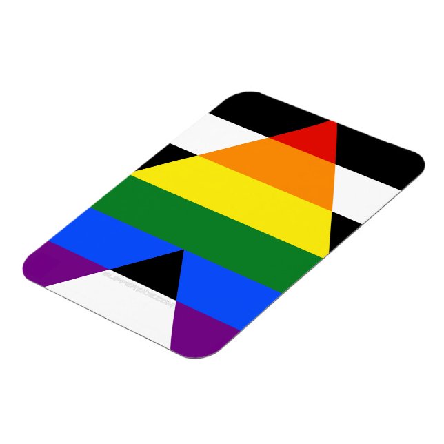 SlipperyJoe's straight ally flag smooth rainbow gr Magnet (Left Side)