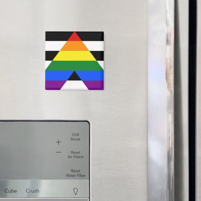 SlipperyJoe's straight ally flag smooth rainbow gr Magnet (In Situ (Fridge))