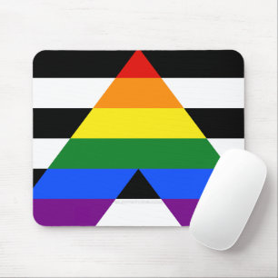 SlipperyJoe's straight ally flag smooth rainbow gr Mouse Mat