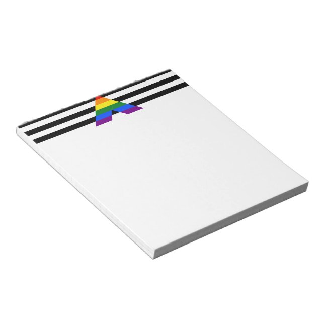SlipperyJoe's straight ally flag smooth rainbow gr Notepad (Angled)