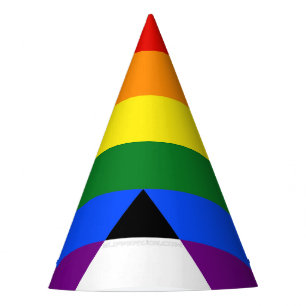 SlipperyJoe's straight ally flag smooth rainbow gr Party Hat