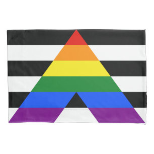 SlipperyJoe's straight ally flag smooth rainbow gr Pillowcase