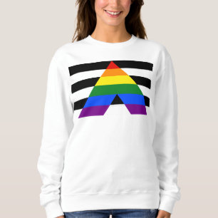 SlipperyJoe's straight ally flag smooth rainbow gr Sweatshirt