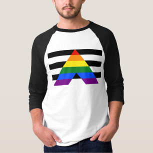 SlipperyJoe's straight ally flag smooth rainbow gr T-Shirt