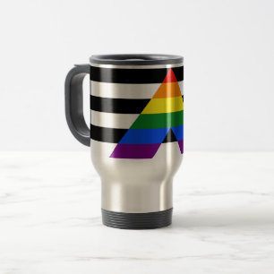SlipperyJoe's straight ally flag smooth rainbow gr Travel Mug