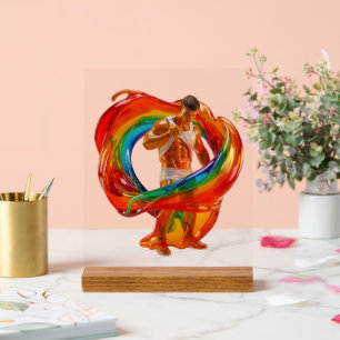 SlipperyJoe's striking modern Pride-themed masculi Acrylic Sign