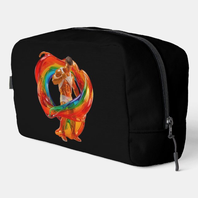 SlipperyJoe's striking modern Pride-themed masculi Dopp Kit (Right Corner)