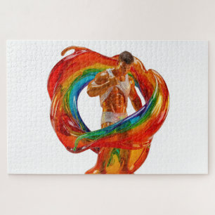 SlipperyJoe's striking modern Pride-themed masculi Jigsaw Puzzle
