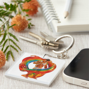 SlipperyJoe's striking modern Pride-themed masculi Key Ring