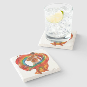 SlipperyJoe's striking modern Pride-themed masculi Stone Coaster