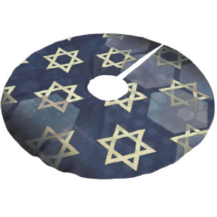 SlipperyJoe's strong Hanukkah vibe Star of David m Brushed Polyester Tree Skirt