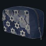 SlipperyJoe's strong Hanukkah vibe Star of David m Dopp Kit<br><div class="desc">SlipperyJoe's strong Hanukkah vibe Star of David motif symbol symbolizing Jewish identity and tradition artistic subtle silvery-gray tone deep midnight-blue background traditional colors associated Hebrew celebrations religious light shining into darkness digital stained glass effect repeated clean geometric patterns creates rhythm and unity elegant contemporary abstract symbolism</div>