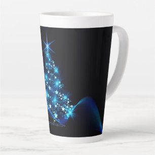SlipperyJoe's stylised glowing Christmas tree brig Latte Mug