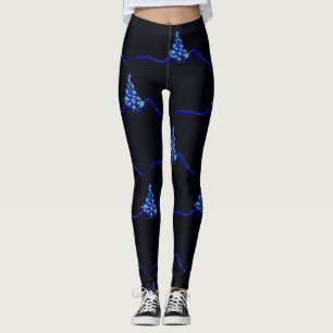SlipperyJoe's stylised glowing Christmas tree brig Leggings