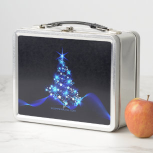 SlipperyJoe's stylised glowing Christmas tree brig Metal Lunch Box