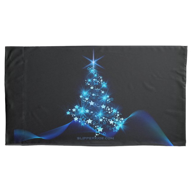 SlipperyJoe's stylised glowing Christmas tree brig Pillowcase (Front)