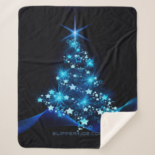 SlipperyJoe's stylised glowing Christmas tree brig Sherpa Blanket