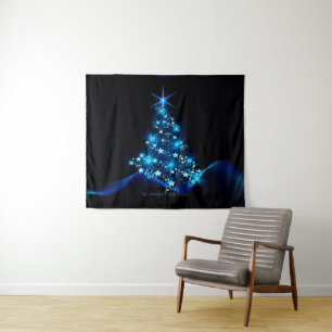 SlipperyJoe's stylised glowing Christmas tree brig Tapestry