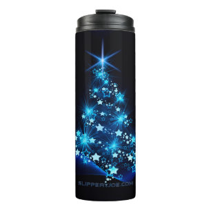 SlipperyJoe's stylised glowing Christmas tree brig Thermal Tumbler