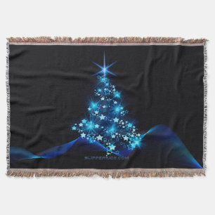 SlipperyJoe's stylised glowing Christmas tree brig Throw Blanket