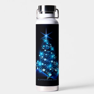 SlipperyJoe's stylised glowing Christmas tree brig Water Bottle