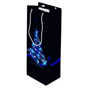 SlipperyJoe's stylised glowing Christmas tree brig Wine Gift Bag