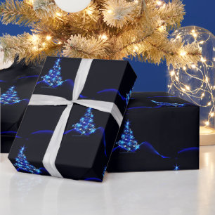 SlipperyJoe's stylised glowing Christmas tree brig Wrapping Paper