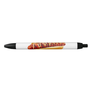 SlipperyJoe's summer BBQ vibe hot dog nestled soft Black Ink Pen