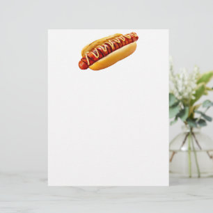 SlipperyJoe's summer BBQ vibe hot dog nestled soft Custom Letterhead