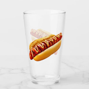 SlipperyJoe's summer BBQ vibe hot dog nestled soft Glass