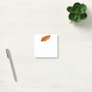 SlipperyJoe's summer BBQ vibe hot dog nestled soft Post-it Notes
