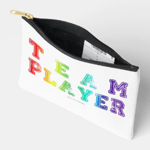 SlipperyJoe's team player filled with smooth rainb Accessory Pouch